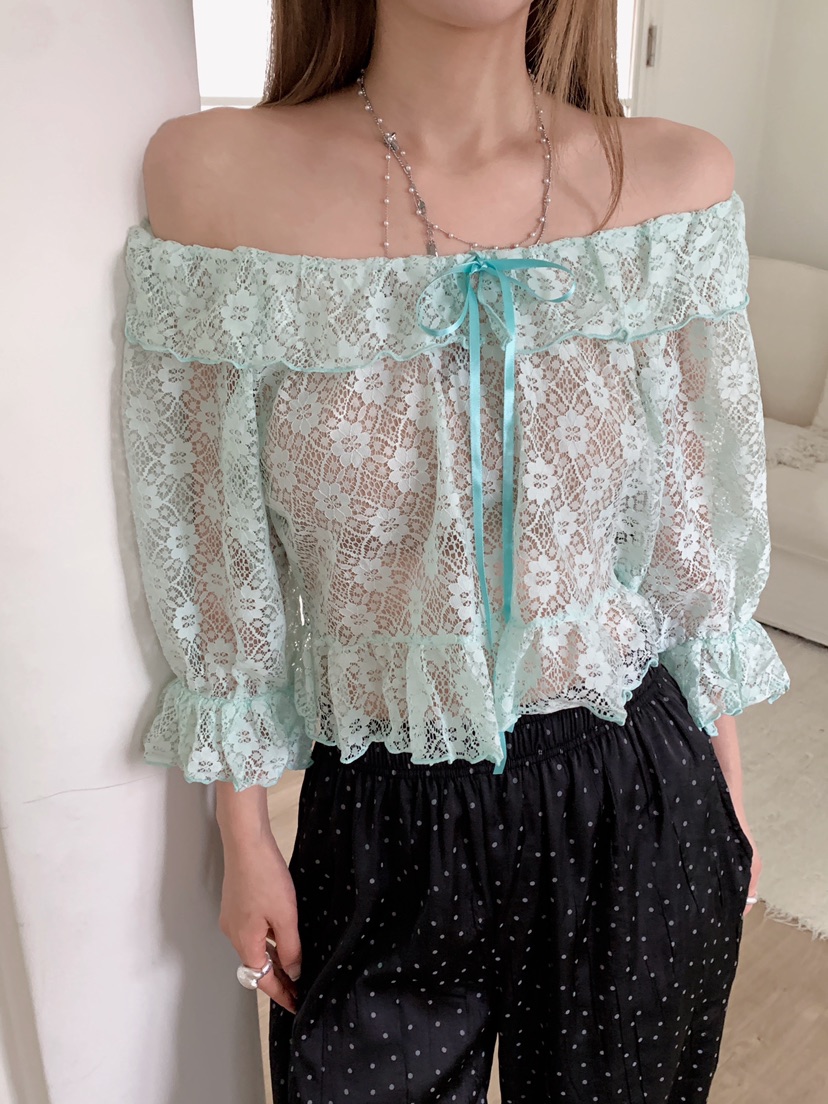 MAISONDEGLORY東大門實拍韓國女裝新款時尚人氣襯衫蕾絲衫MAISON DE GLORY襯衫/蕾絲衫圖色1