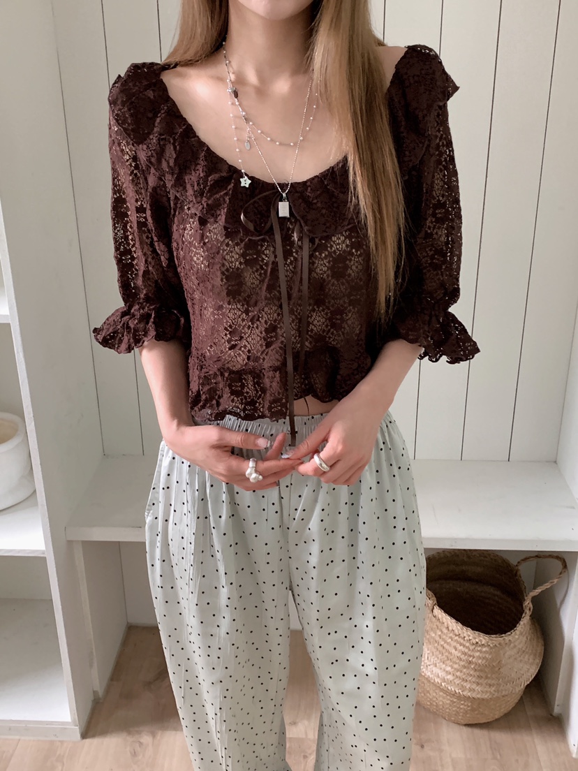 MAISONDEGLORY東大門實拍韓國女裝新款時尚人氣襯衫蕾絲衫MAISON DE GLORY襯衫/蕾絲衫圖色2