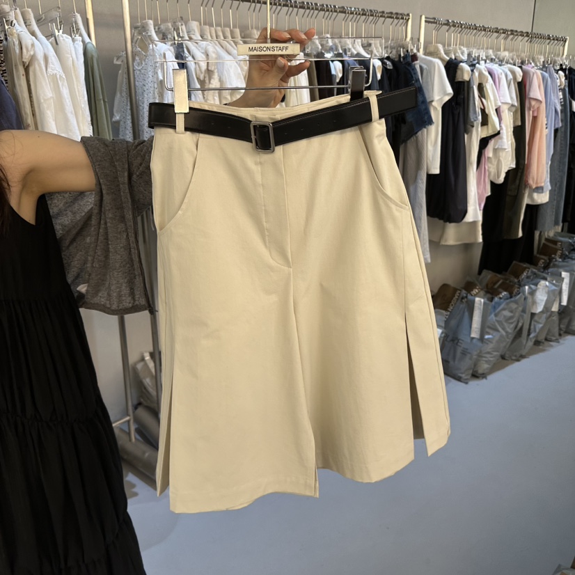 DOUBLE STANDARD/LE SMOKING/MAISONSTAFF韓國東大門直郵女士新品休閑短褲不含腰帶七分褲MAISONSTAFF短褲圖色2