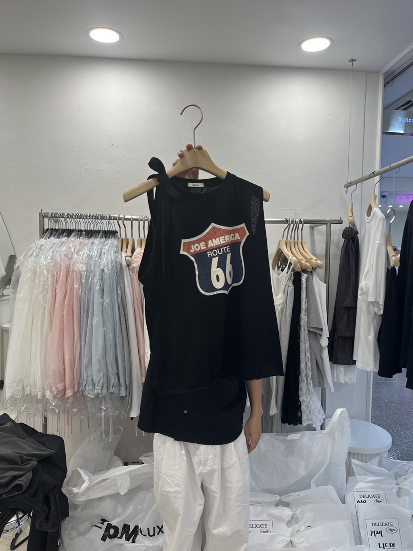 DELICATE韓國直郵女裝新款休閑人氣推薦時尚吊帶背心無袖DELICATE吊帶/背心圖色2黑