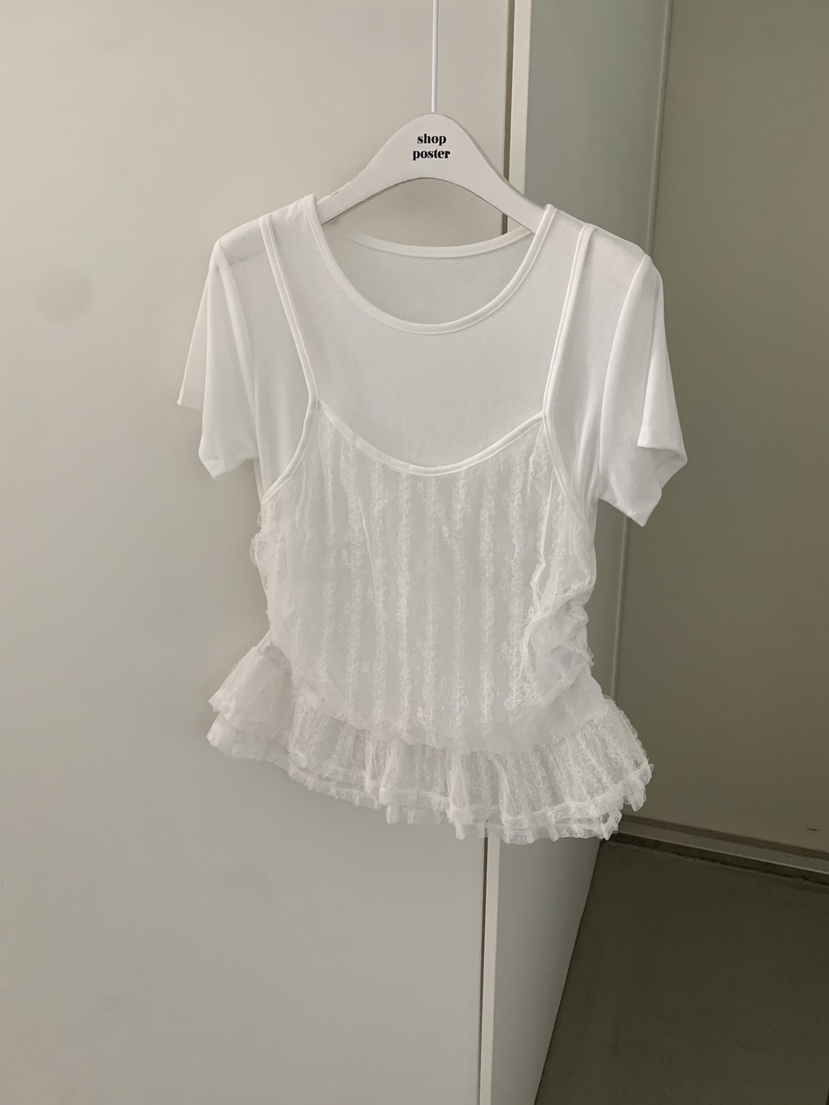 SHOP POSTER韓國直郵女裝新款時尚推薦26夏季熱賣T恤假兩件SHOP_POSTERT恤圖色2