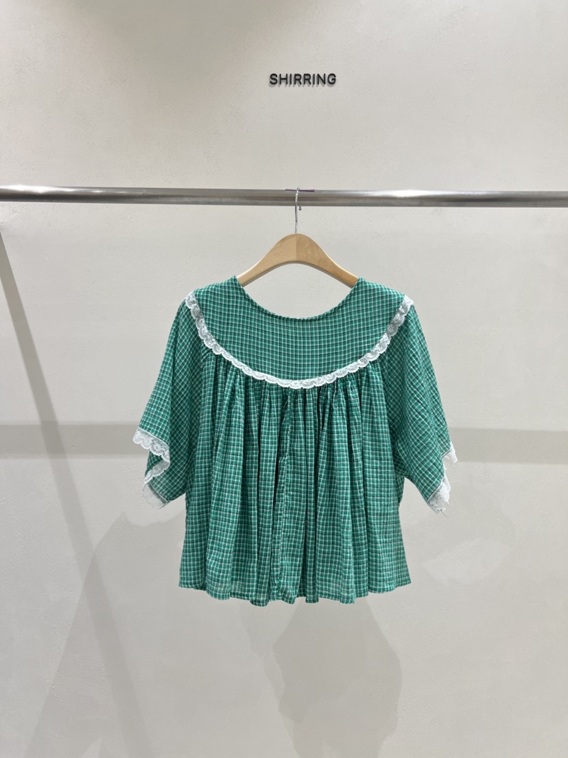 SHIRRING韓國直郵女裝新品熱賣休閑26夏季襯衫蕾絲衫打折SHIRRING襯衫/蕾絲衫