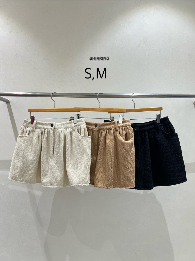 SHIRRING韓國直郵女士新款26夏季休閑人氣短裙粗花呢打折SHIRRING短裙