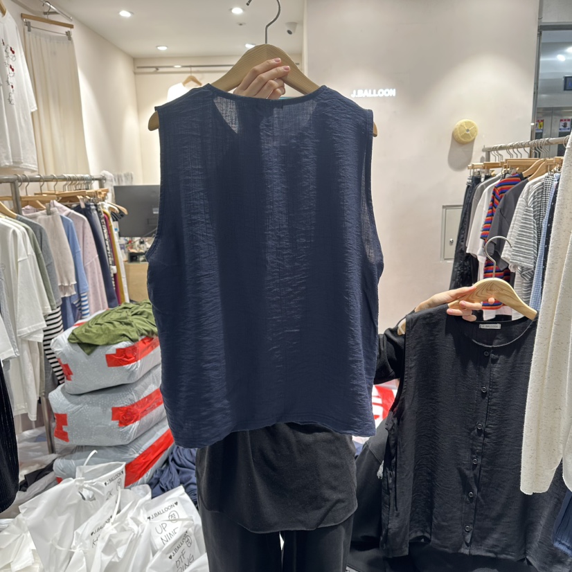 J.BALLOON韓國東大門直郵女士新品時尚熱賣吊帶背心亞麻布J.BALLOON吊帶/背心