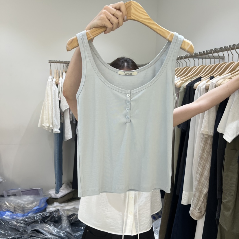 FOREST東大門實拍韓國女士新品推薦吊帶背心不含內搭無袖FOREST吊帶/背心圖色1