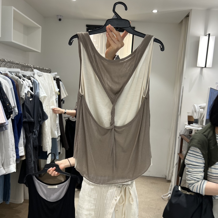 VENIR-a韓國東大門直郵女裝新品休閑時尚吊帶背心假兩件VENIR-a吊帶/背心