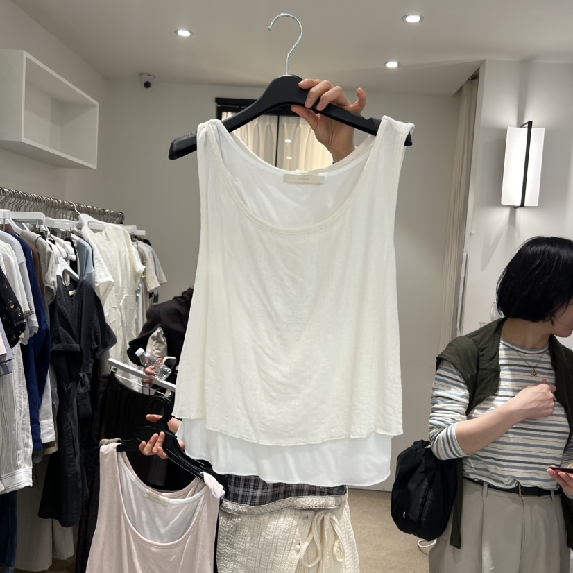 VENIR-a韓國東大門直郵女裝新品休閑時尚吊帶背心假兩件VENIR-a吊帶/背心圖色1
