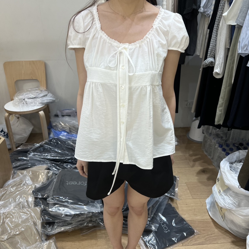 FOREST韓國東大門代購女士新款26夏季人氣推薦襯衫蕾絲衫FOREST襯衫/蕾絲衫圖色1