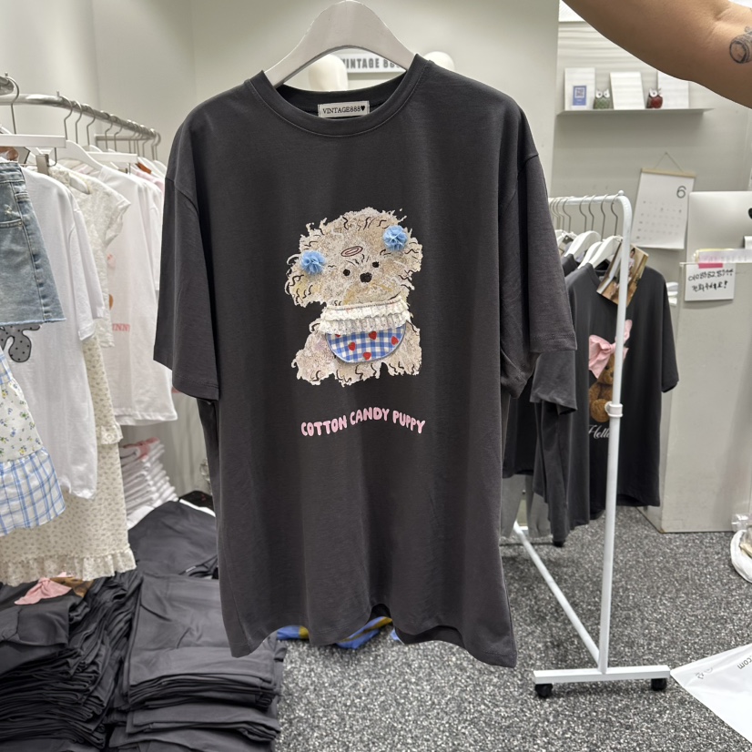 VINTAGE 888韓國東大門代購女士新款熱賣26夏季人氣T恤棉VINTAGE888/TRIPLE EIGHTT恤圖色2