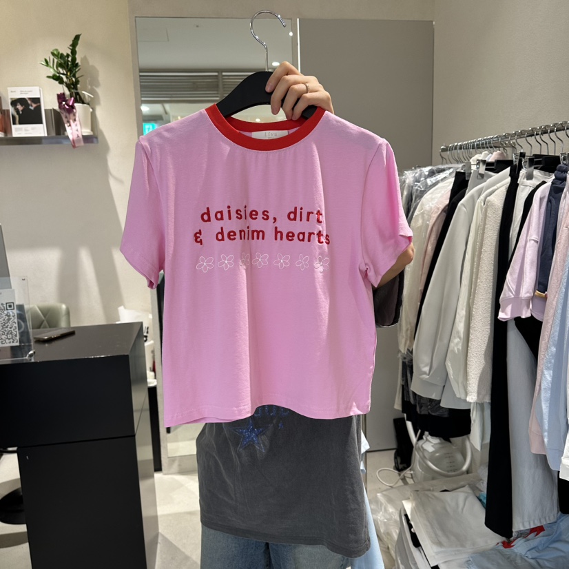 LIVU/MEMO CLASSIC韓國直郵女裝新品26夏季時尚T恤刺繡LIVU/MEMO CLASSICT恤圖色2