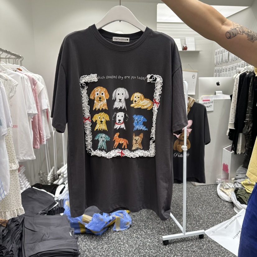 VINTAGE 888韓國代購女裝新品人氣時尚休閑熱賣26夏季T恤VINTAGE888/TRIPLE EIGHTT恤圖色2