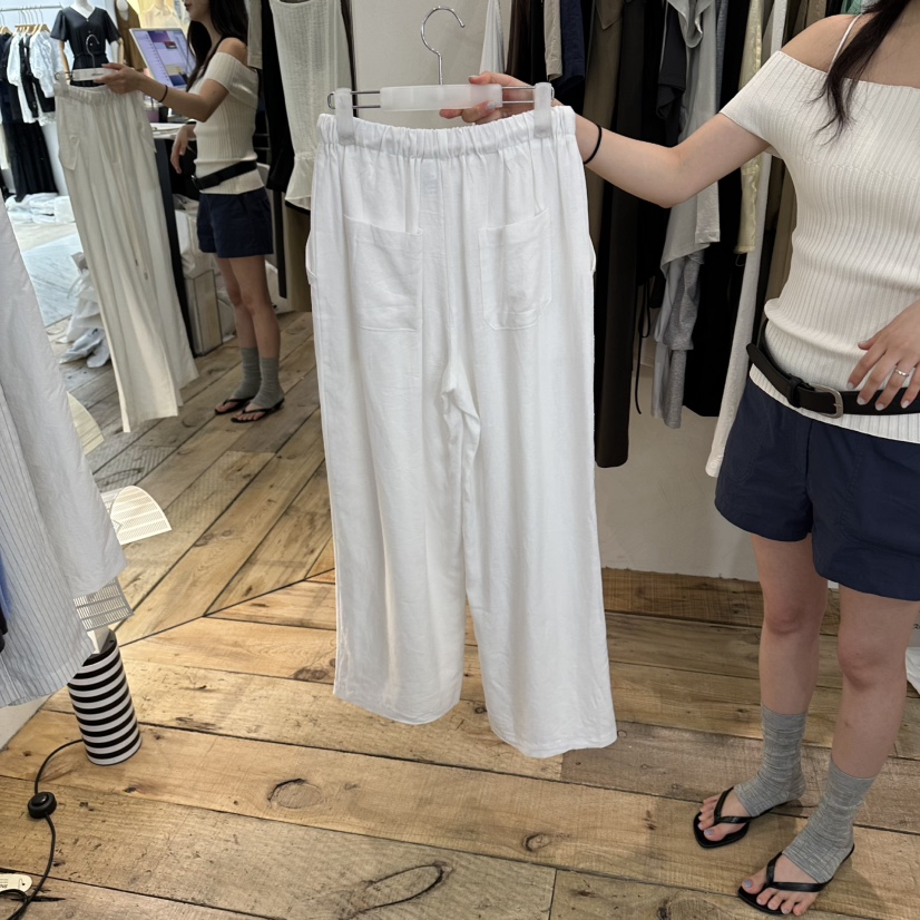 CREAM VILLA韓國東大門代購女裝新品26夏季休閑褲亞麻CREAM VILLA休閑褲