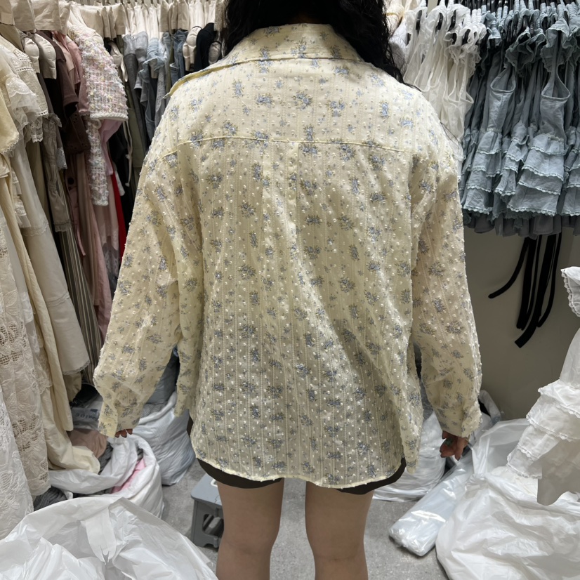 BY FLOW韓國直郵實拍女士新款26夏季休閑人氣襯衫蕾絲衫BY FLOW襯衫/蕾絲衫