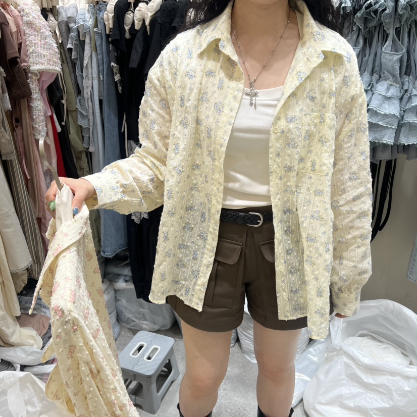 BY FLOW韓國直郵實拍女士新款26夏季休閑人氣襯衫蕾絲衫BY FLOW襯衫/蕾絲衫圖色2