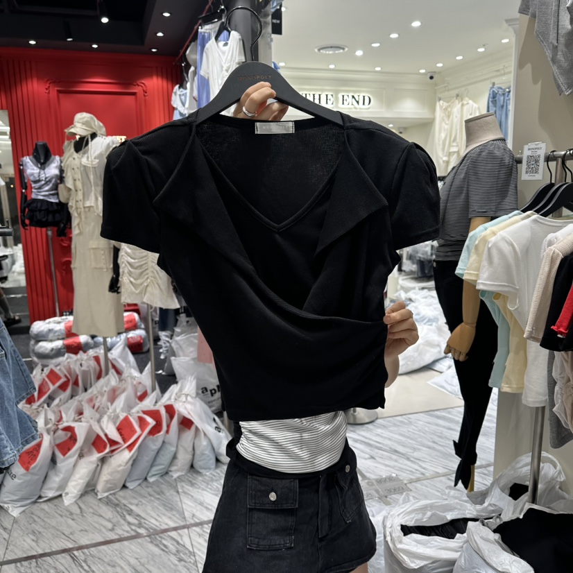 MONOPOLY東大門實拍韓國女裝新品人氣熱賣休閑26夏季T恤假兩件MONO_POLYT恤圖色4