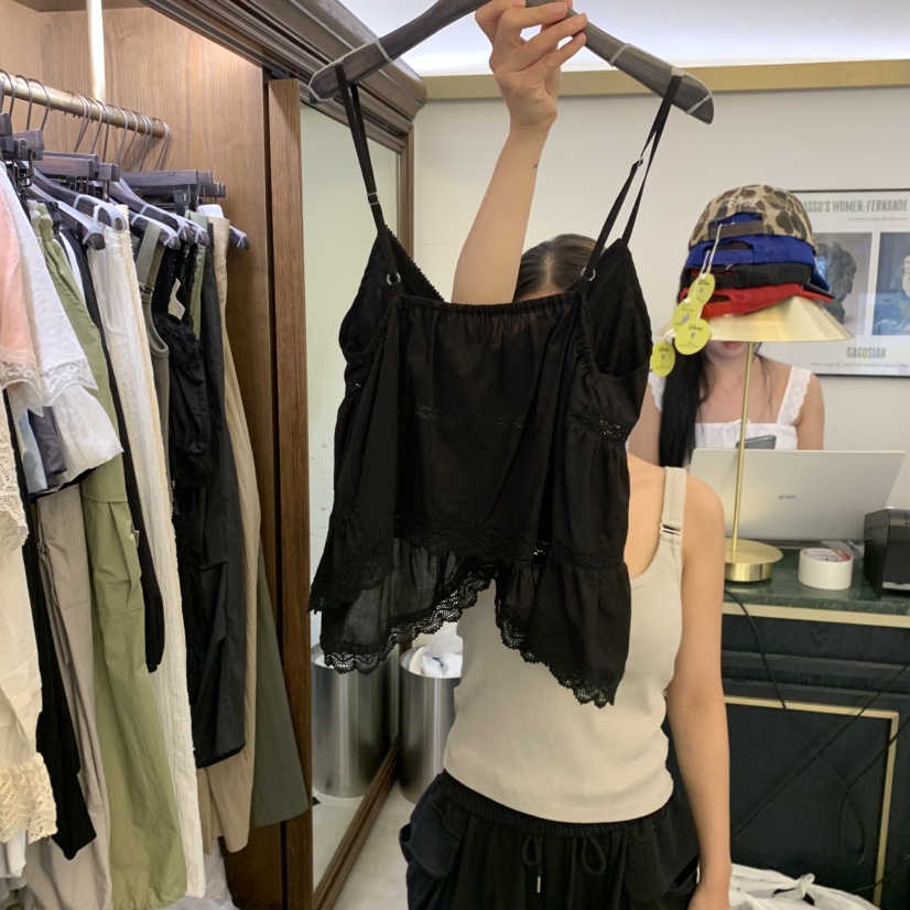 VIRKIN韓國東大門直郵女士新品時尚推薦吊帶背心不對稱無袖VIRKIN吊帶/背心