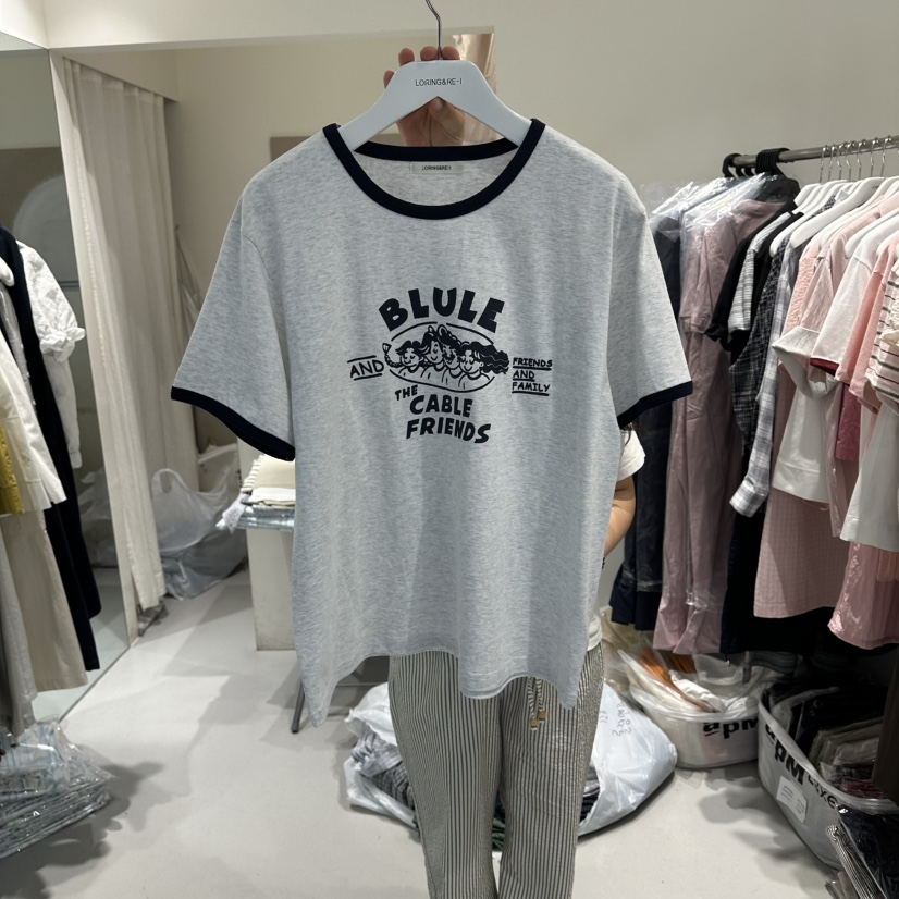 LORING RE I韓國東大門直郵女士新款推薦休閑時尚人氣T恤LORING RE-I/BARET恤圖色2
