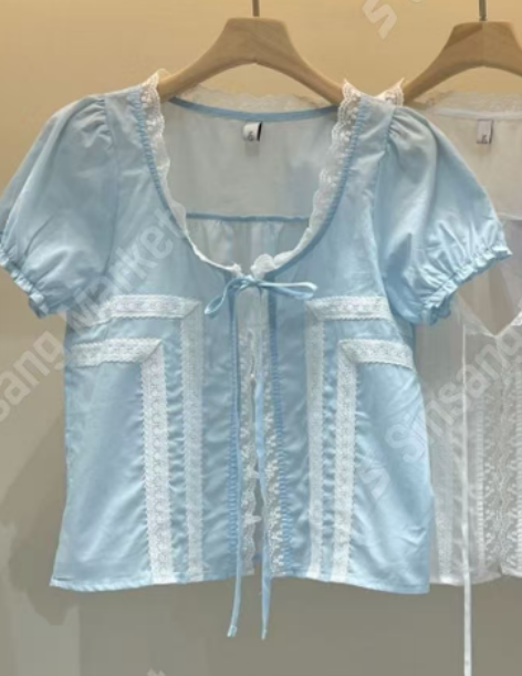 NOVA/ORORA韓國東大門直郵女裝新款推薦26夏季襯衫蕾絲衫NOVA/ORORA襯衫/蕾絲衫圖色1