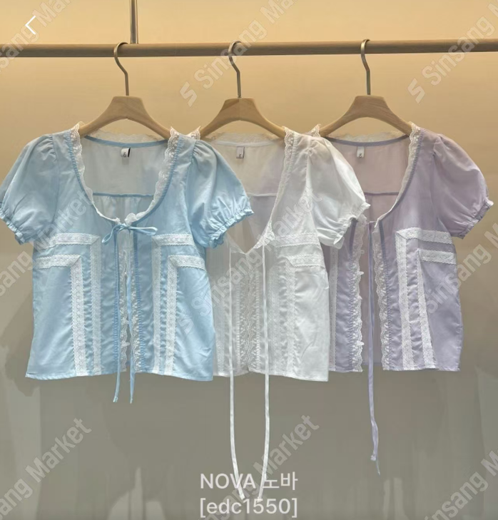 NOVA/ORORA韓國東大門直郵女裝新款推薦26夏季襯衫蕾絲衫NOVA/ORORA襯衫/蕾絲衫圖色3左三色