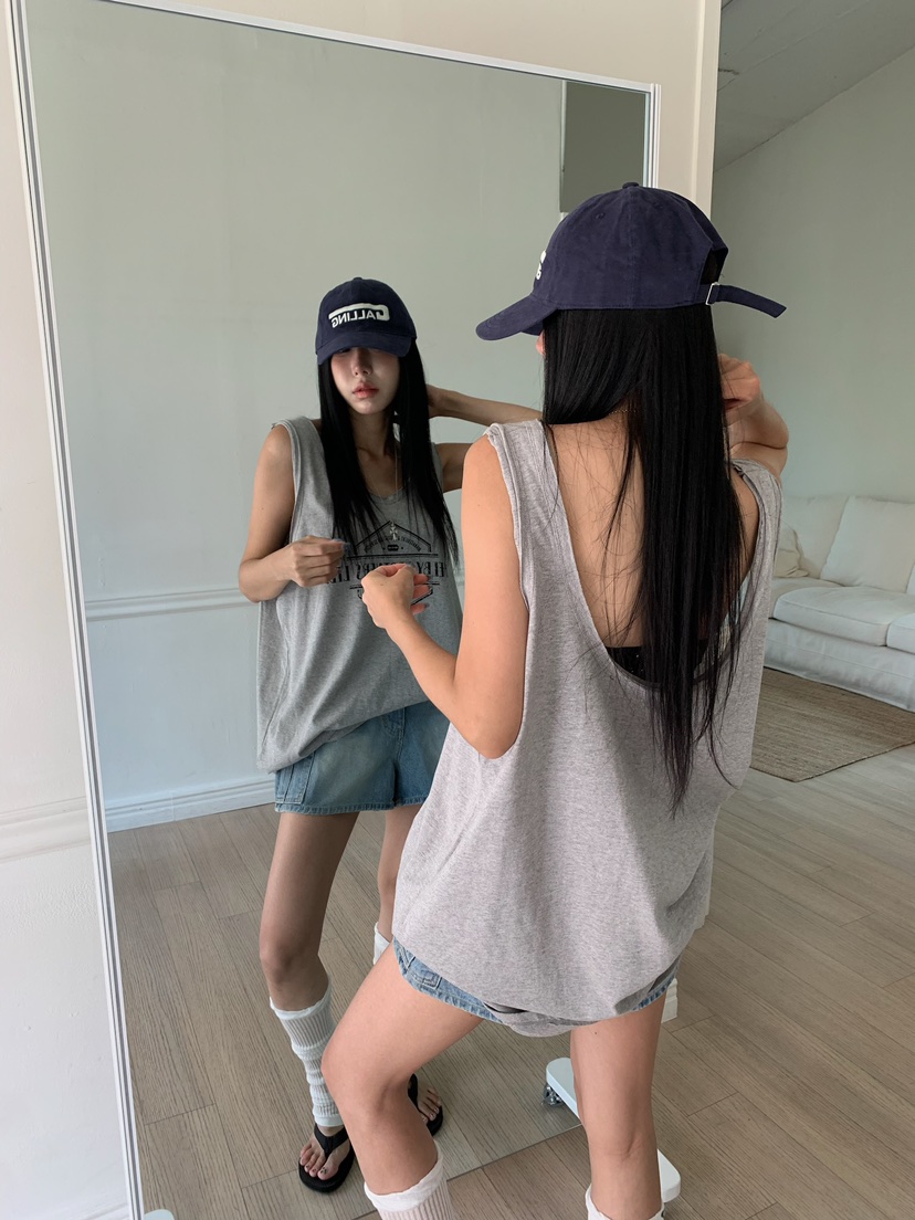 BADCALM韓國東大門代購女裝新品休閑時尚推薦26夏季吊帶背心BADCALM吊帶/背心