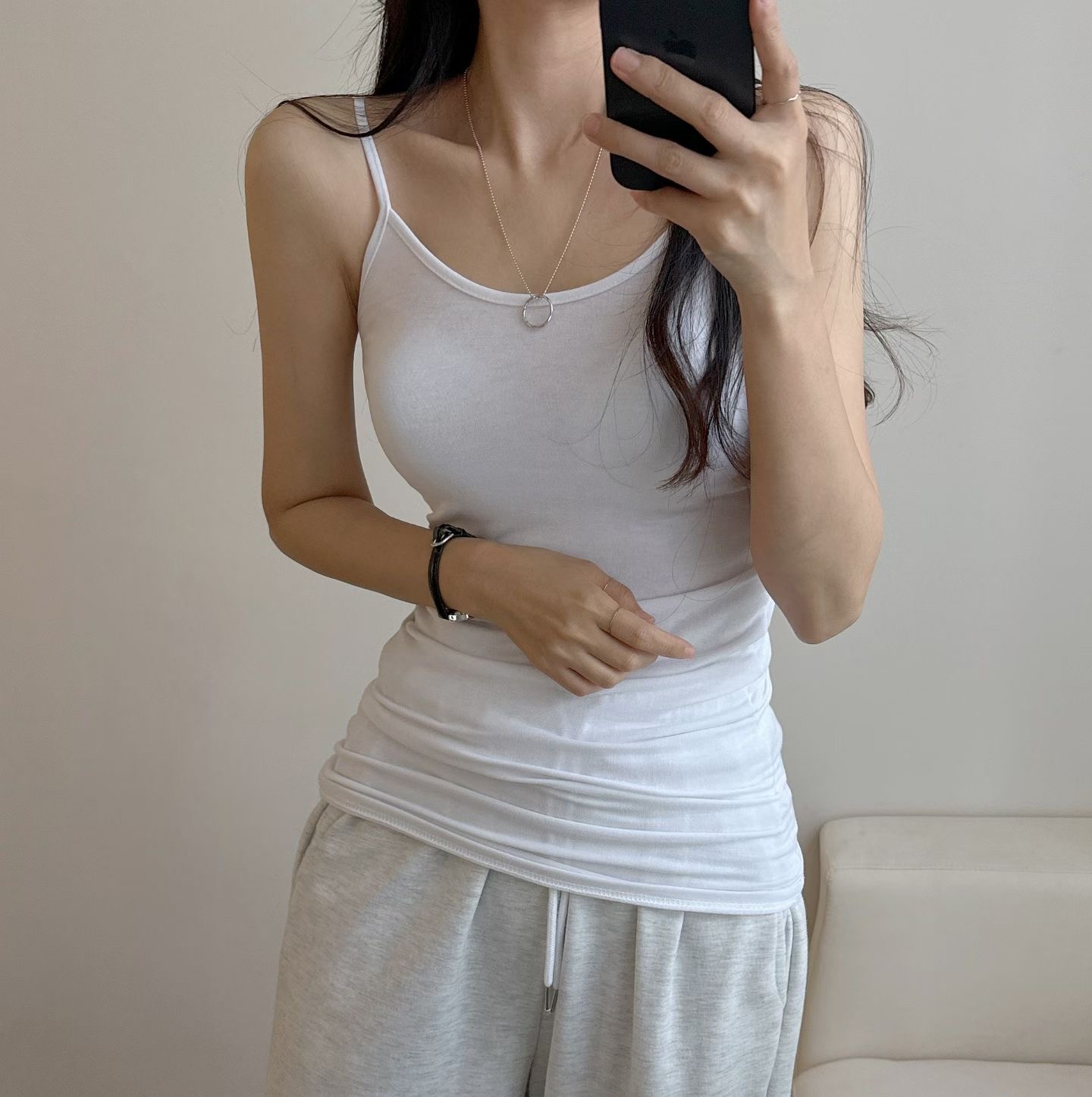 PUDDING韓國東大門直郵女士新款時尚吊帶背心多層無袖長款PUDDING吊帶/背心圖色3