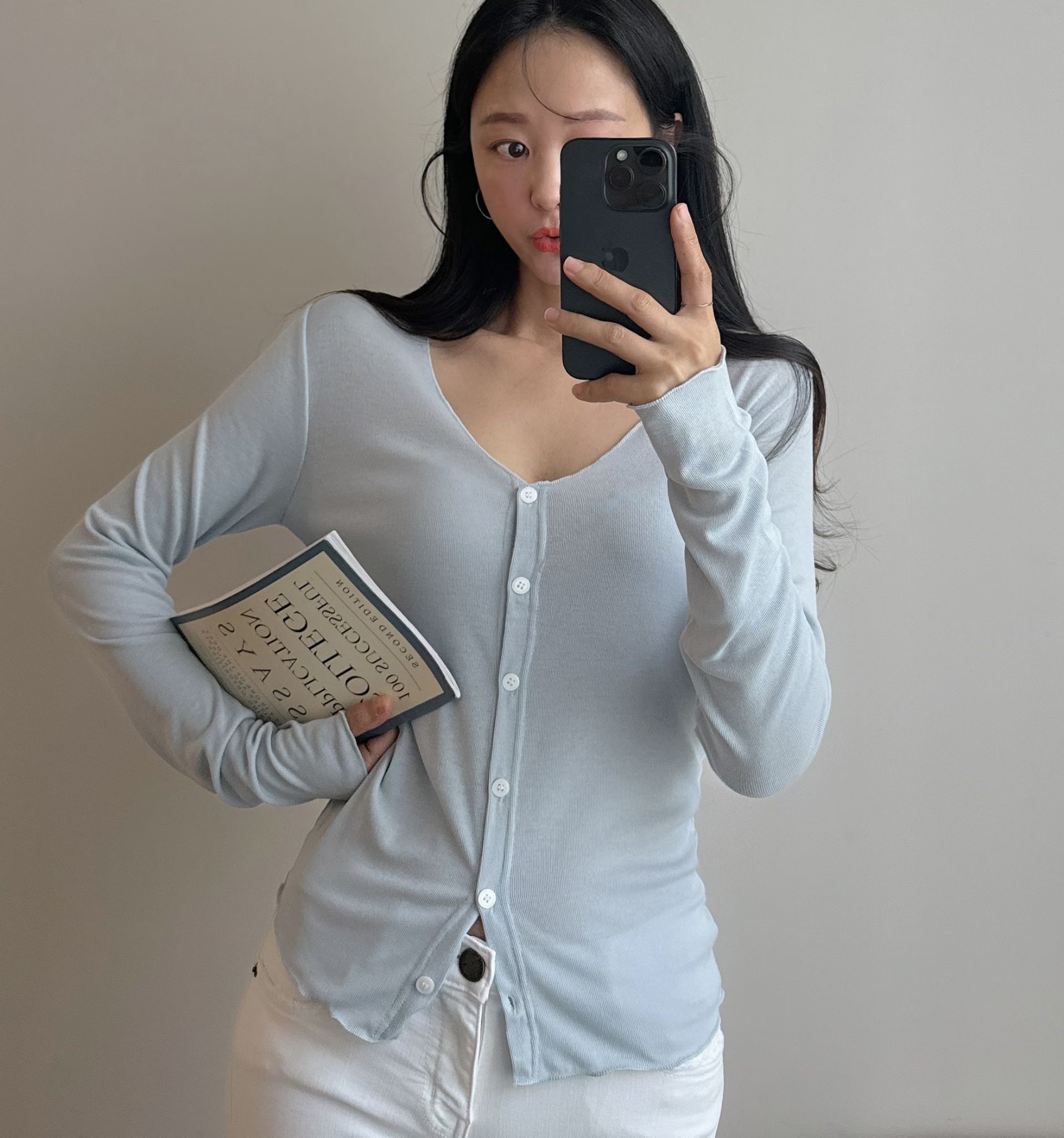 PUDDING韓國直郵女士新款26夏季推薦時尚熱賣針織衫開衫長款PUDDING針織衫圖色3