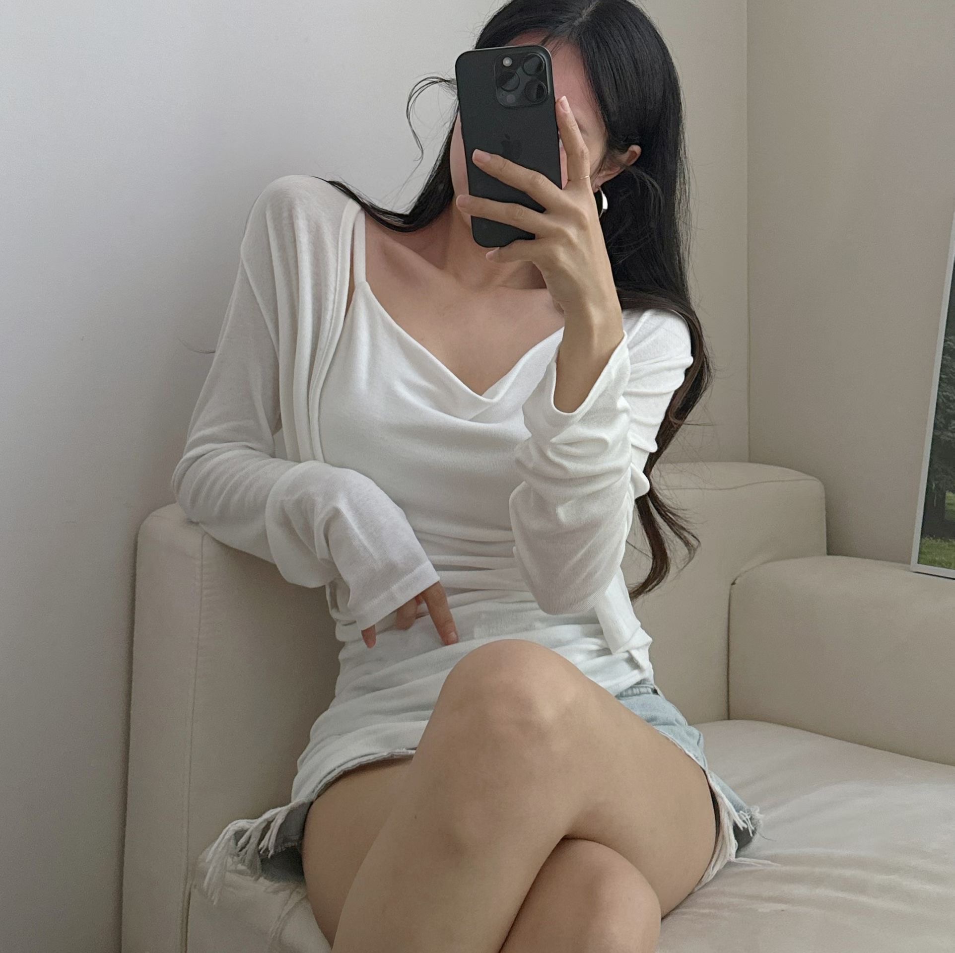 PUDDING東大門實拍韓國女士新品人氣推薦吊帶背心垂墜長款PUDDING吊帶/背心