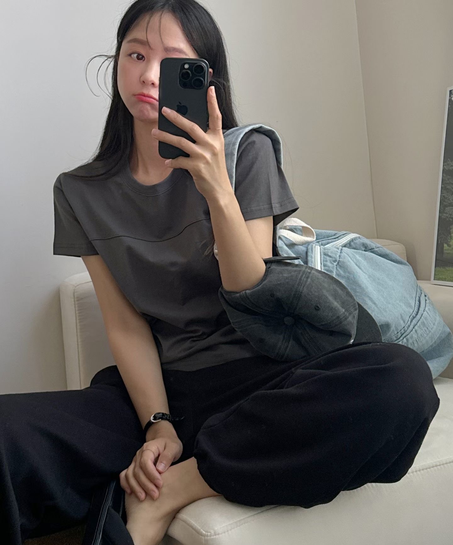 PUDDING韓國代購女裝新品推薦熱賣26夏季休閑時尚T恤撞色PUDDINGT恤