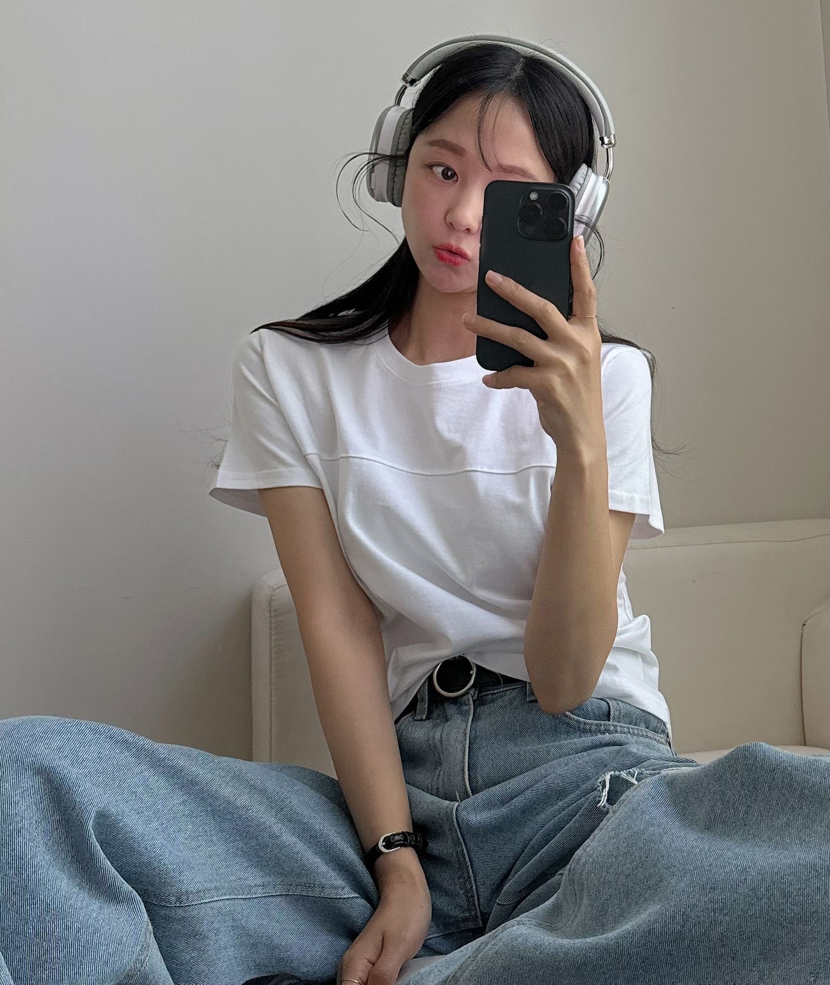 PUDDING韓國代購女裝新品推薦熱賣26夏季休閑時尚T恤撞色PUDDINGT恤