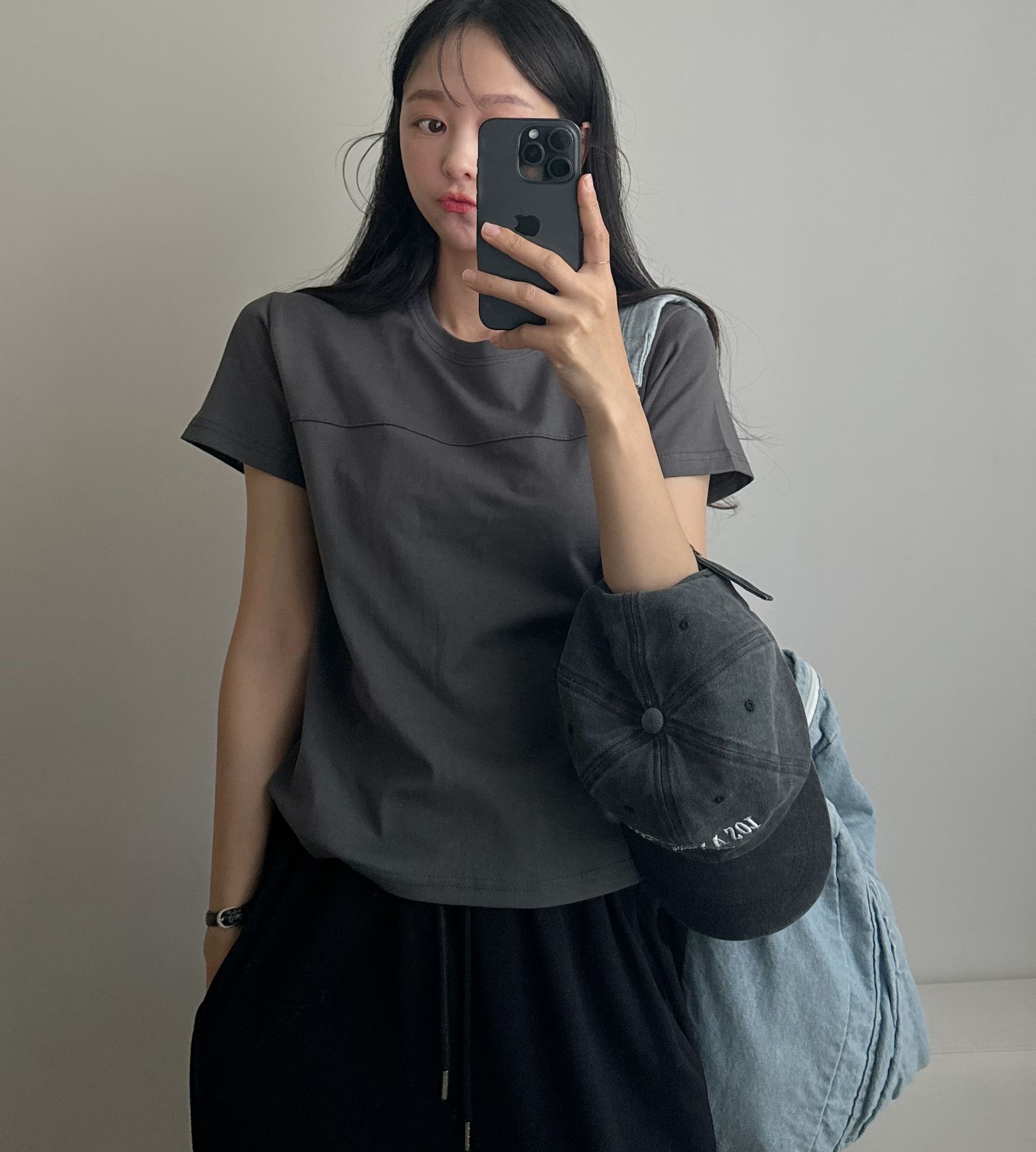 PUDDING韓國代購女裝新品推薦熱賣26夏季休閑時尚T恤撞色PUDDINGT恤圖色2