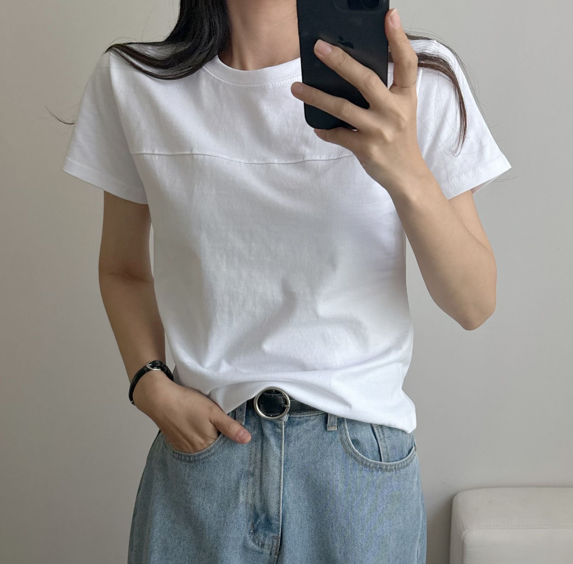 PUDDING韓國代購女裝新品推薦熱賣26夏季休閑時尚T恤撞色PUDDINGT恤圖色4