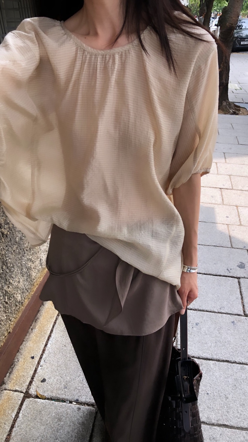 OVER RICH韓國直郵女裝新品26夏季人氣熱賣襯衫蕾絲衫寬松OVER RICH襯衫/蕾絲衫