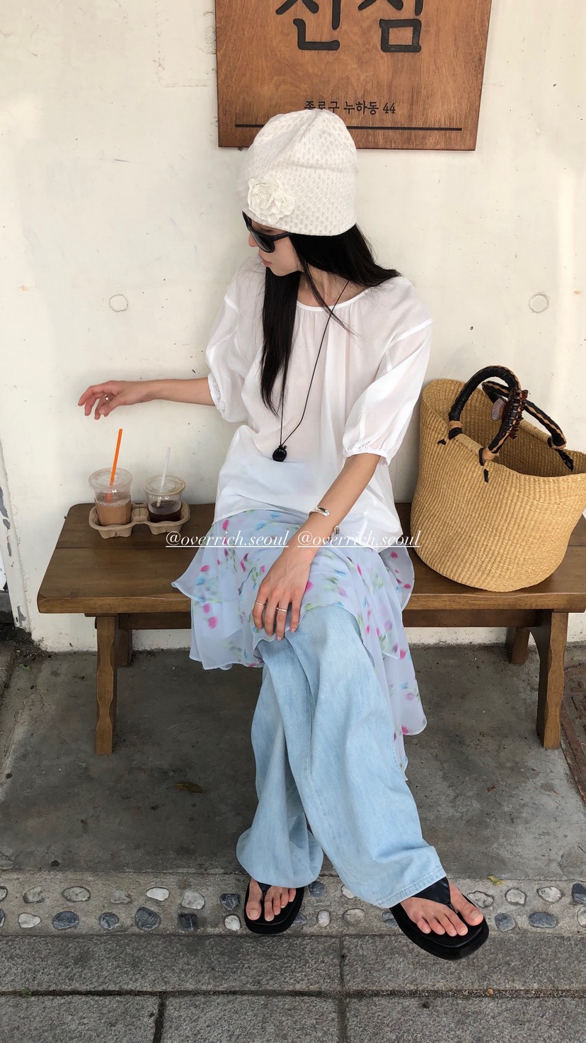 OVER RICH韓國直郵女裝新品26夏季人氣熱賣襯衫蕾絲衫寬松OVER RICH襯衫/蕾絲衫