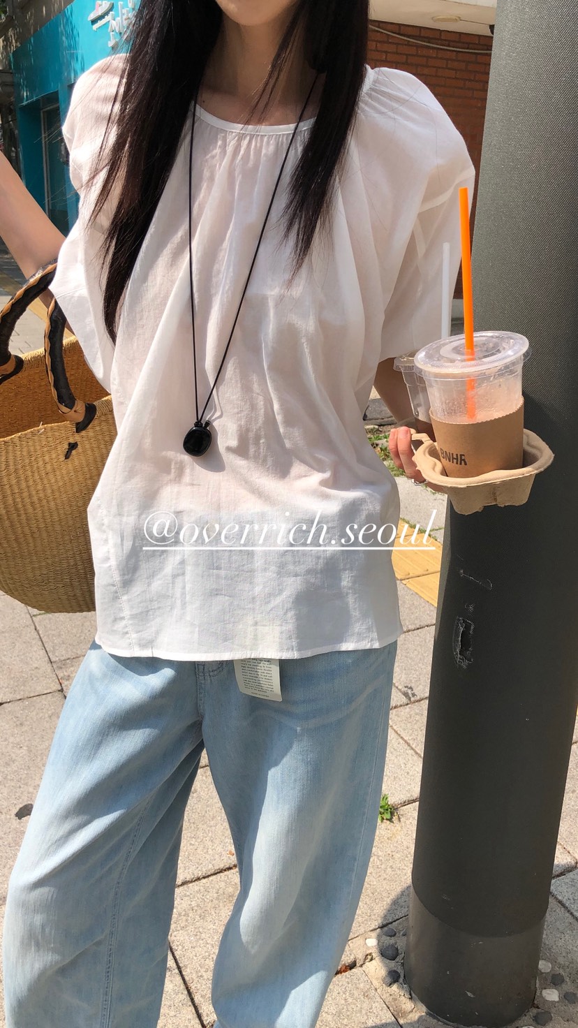OVER RICH韓國直郵女裝新品26夏季人氣熱賣襯衫蕾絲衫寬松OVER RICH襯衫/蕾絲衫