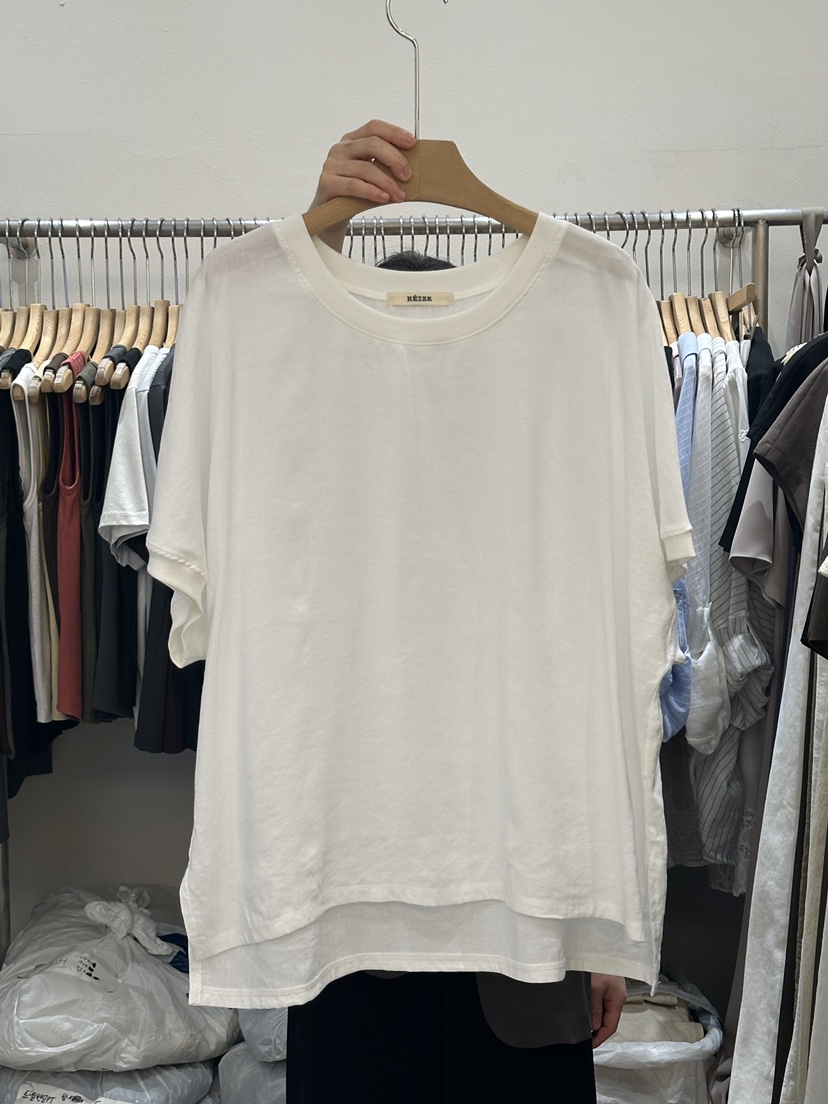 HEIZE韓國代購女裝新品26夏季時尚休閑推薦人氣T恤亞麻布HEIZET恤圖色1