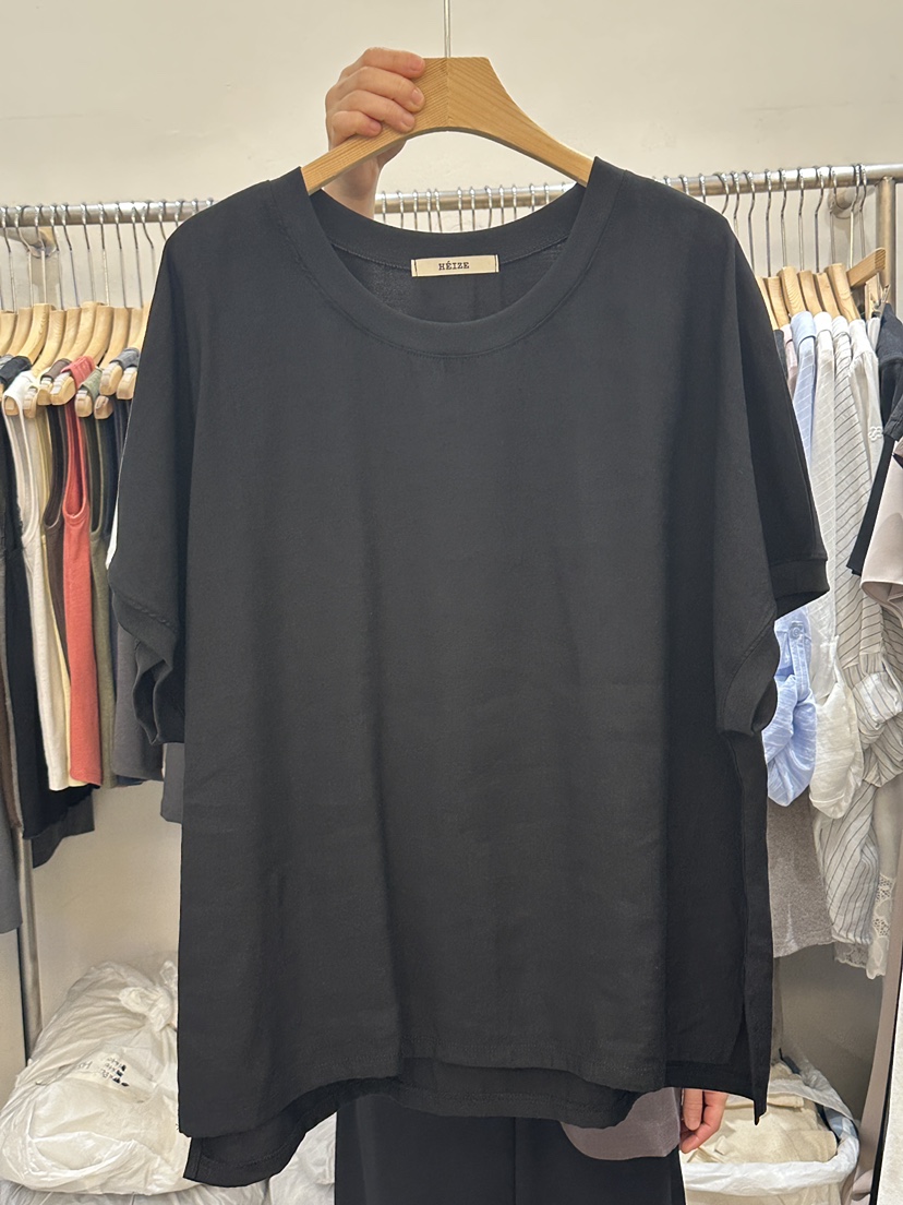 HEIZE韓國代購女裝新品26夏季時尚休閑推薦人氣T恤亞麻布HEIZET恤圖色2