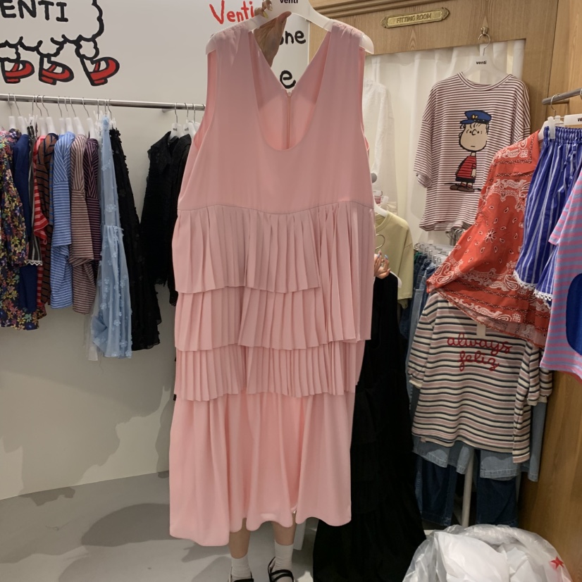VENTI韓國直郵女裝新款時尚26夏季休閑熱賣人氣連衣裙褶裥VENTI連衣裙圖色2