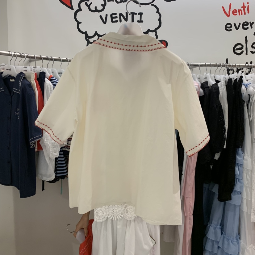 VENTI韓國直郵女士新品時尚26夏季休閑推薦人氣襯衫蕾絲衫VENTI襯衫/蕾絲衫
