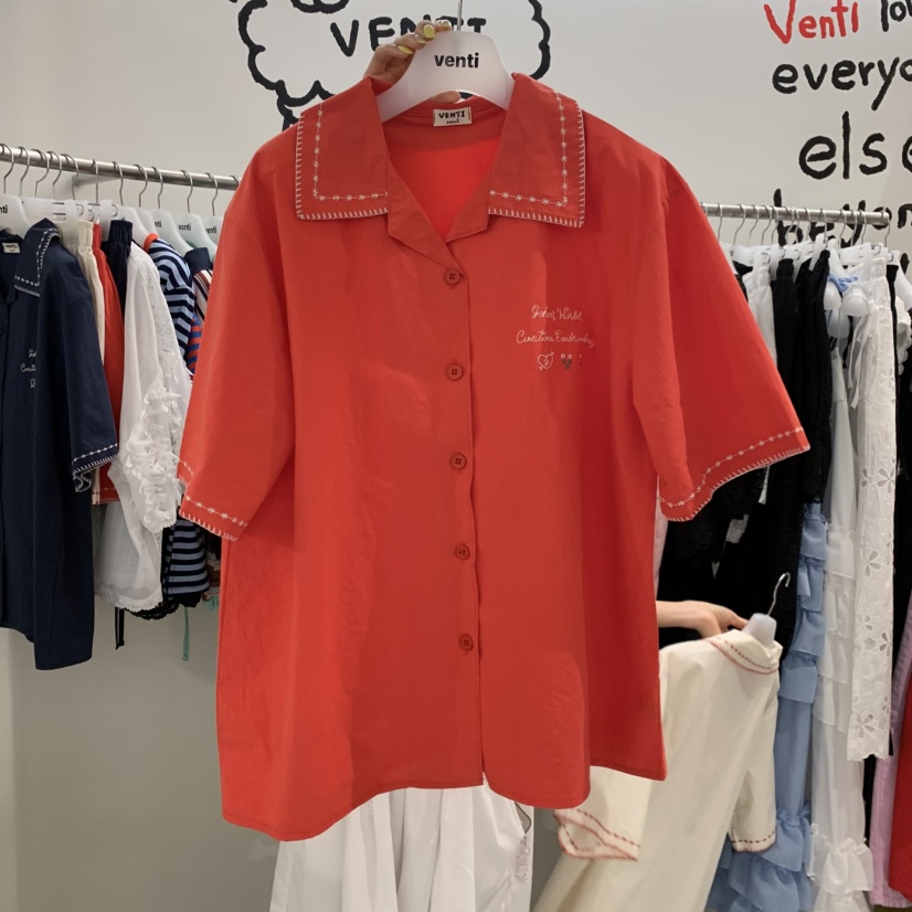 VENTI韓國直郵女士新品時尚26夏季休閑推薦人氣襯衫蕾絲衫VENTI襯衫/蕾絲衫圖色2