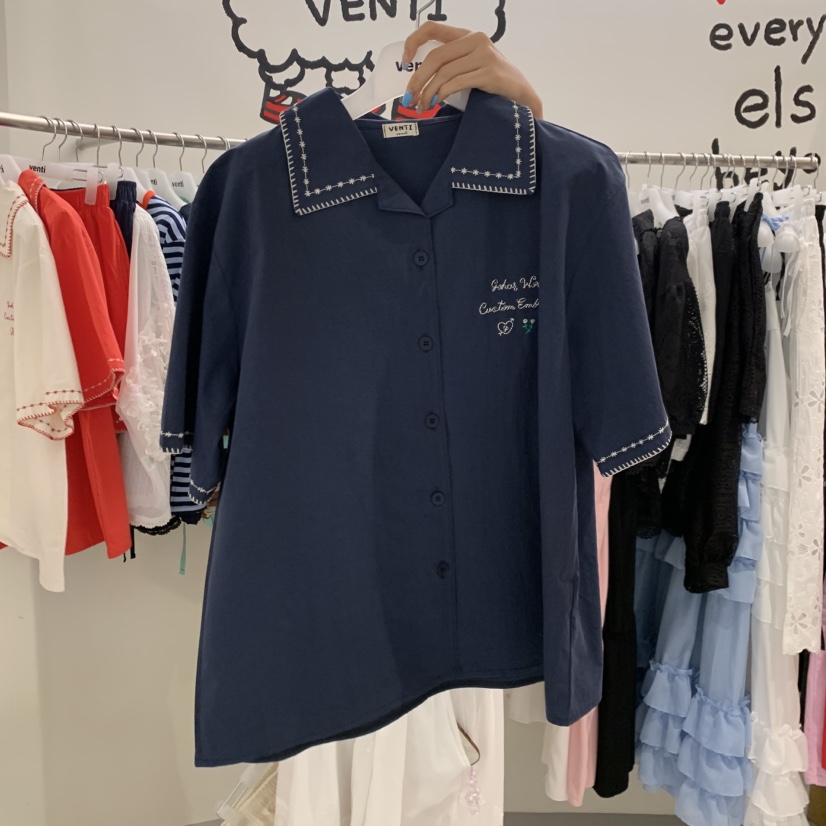 VENTI韓國直郵女士新品時尚26夏季休閑推薦人氣襯衫蕾絲衫VENTI襯衫/蕾絲衫圖色3