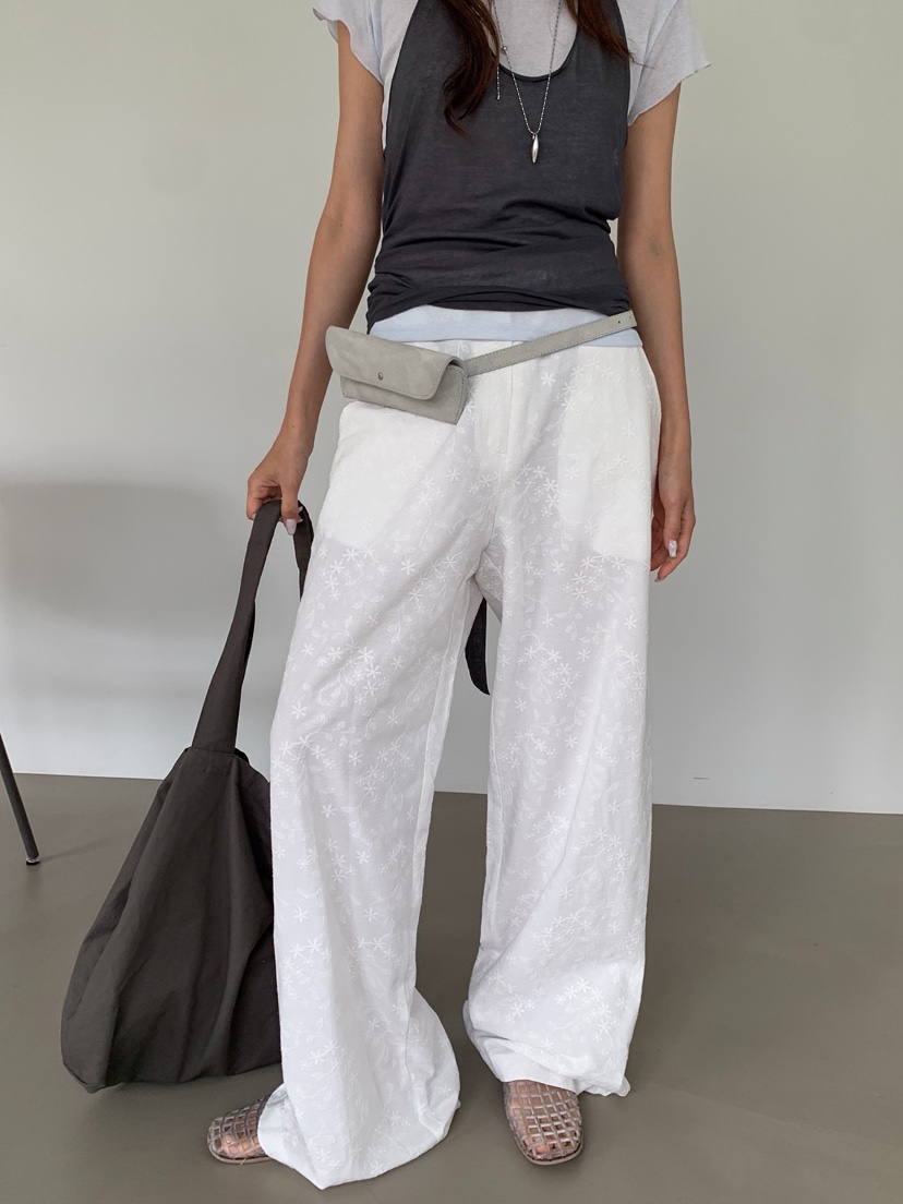 WEARABLE-L韓國代購女士新品熱賣休閑26夏季人氣休閑褲花朵WEARABLE休閑褲