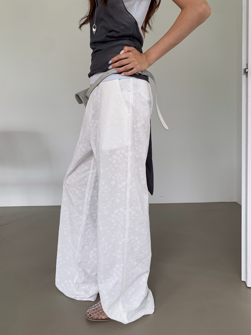 WEARABLE-L韓國代購女士新品熱賣休閑26夏季人氣休閑褲花朵WEARABLE休閑褲