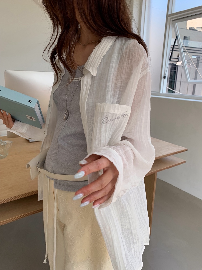 WEARABLE-L韓國東大門代購女裝新款熱賣時尚休閑襯衫蕾絲衫WEARABLE襯衫/蕾絲衫