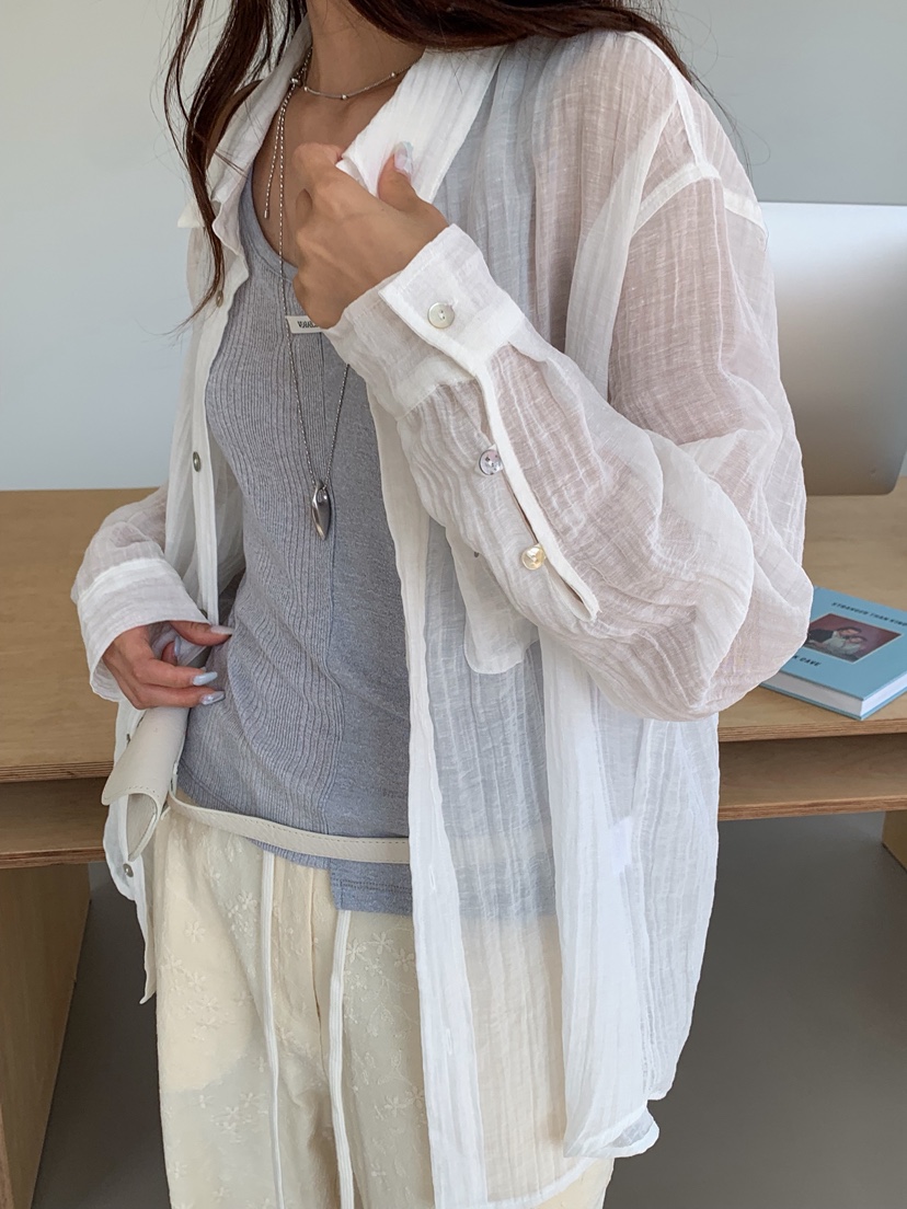WEARABLE-L韓國東大門代購女裝新款熱賣時尚休閑襯衫蕾絲衫WEARABLE襯衫/蕾絲衫