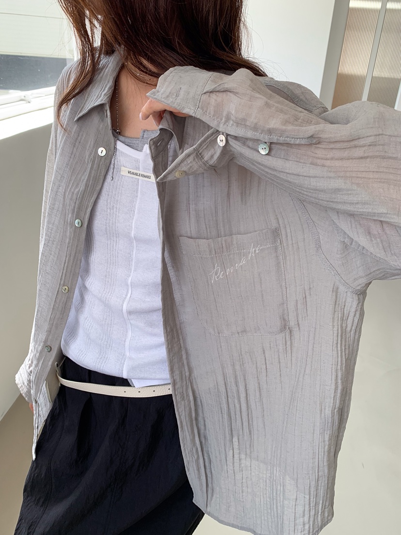 WEARABLE-L韓國東大門代購女裝新款熱賣時尚休閑襯衫蕾絲衫WEARABLE襯衫/蕾絲衫