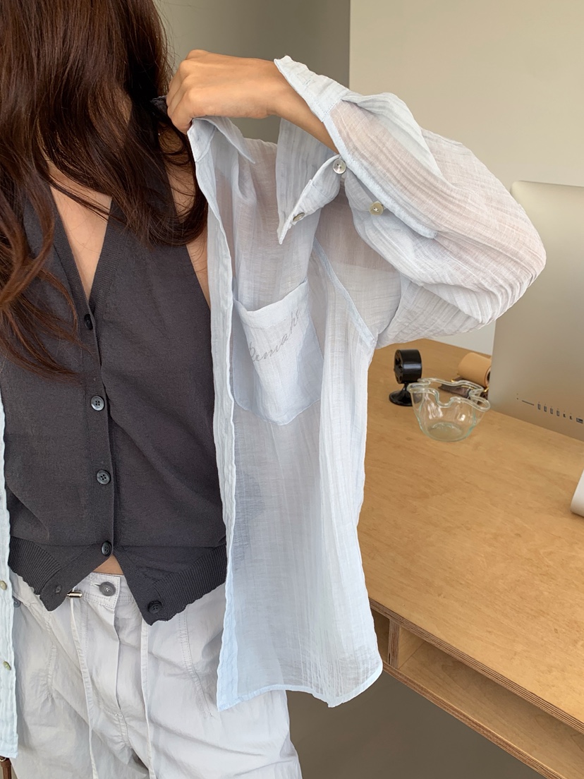 WEARABLE-L韓國東大門代購女裝新款熱賣時尚休閑襯衫蕾絲衫WEARABLE襯衫/蕾絲衫