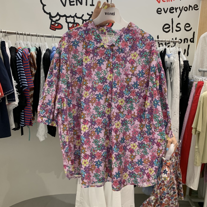 VENTI韓國代購女裝新品時尚26夏季休閑人氣推薦襯衫蕾絲衫VENTI襯衫/蕾絲衫圖色2