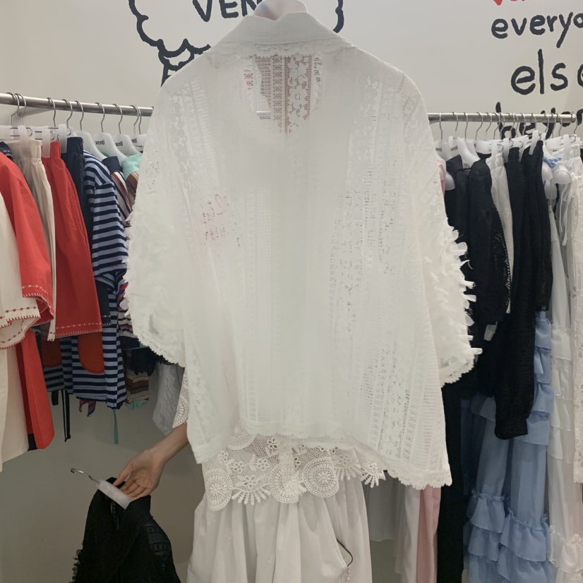 VENTI韓國直郵女士新品26夏季熱賣休閑推薦襯衫蕾絲衫蕾絲VENTI襯衫/蕾絲衫