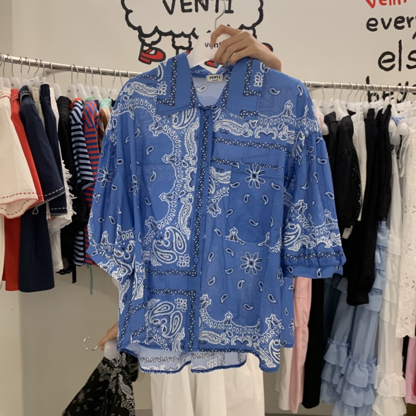 VENTI韓國直郵女士新品推薦時尚熱賣人氣休閑26夏季襯衫蕾絲衫VENTI襯衫/蕾絲衫圖色1