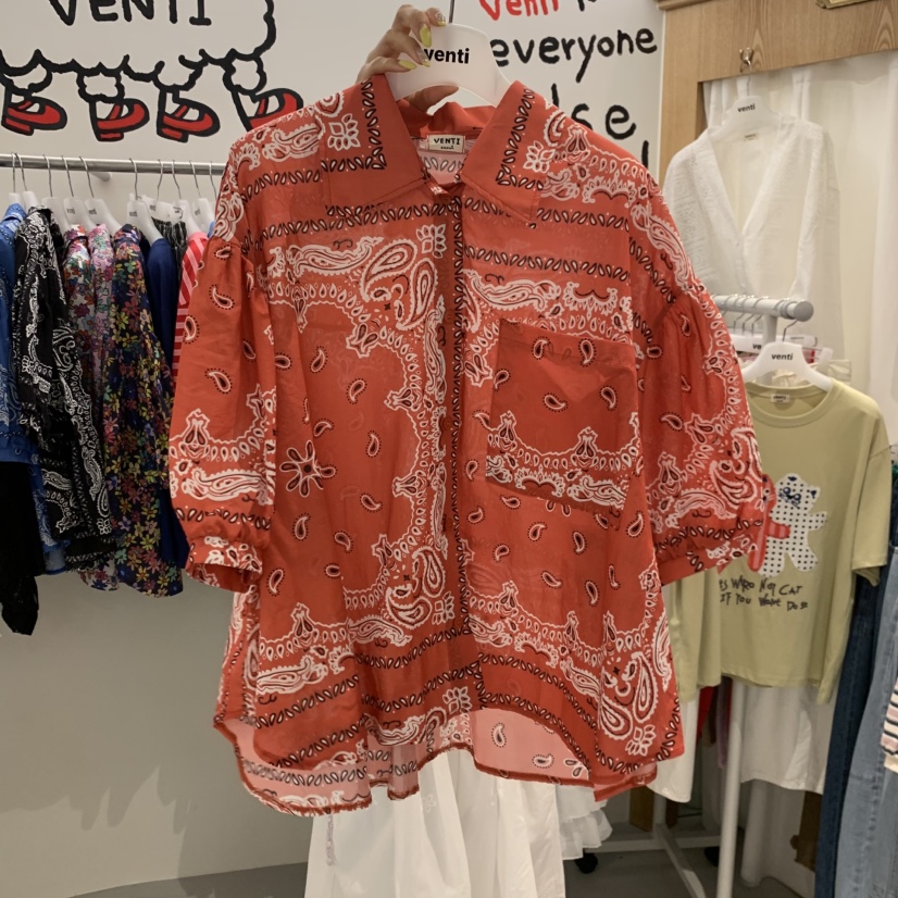 VENTI韓國直郵女士新品推薦時尚熱賣人氣休閑26夏季襯衫蕾絲衫VENTI襯衫/蕾絲衫圖色3